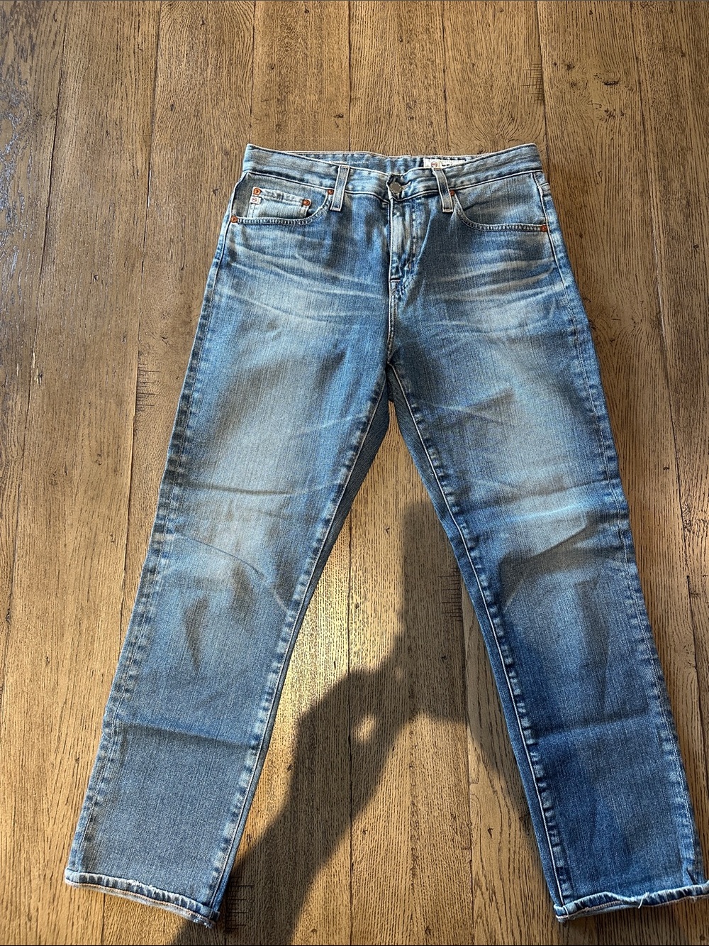 Ag Adriano Goldschmied Light Blue Relaxed Straight Jeans